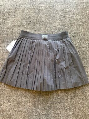 Beyond Yoga Grey Pleated Skater Skirt